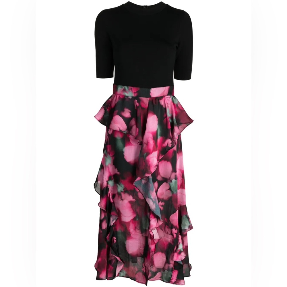NWT Ted Baker Darciia fitted floral petal knit viscose blend dress US 4 Ted SZ 1